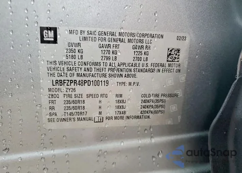 2023 Buick Envision Essence z USA, uszkodzony, nr VIN LRBFZPR48PD100119